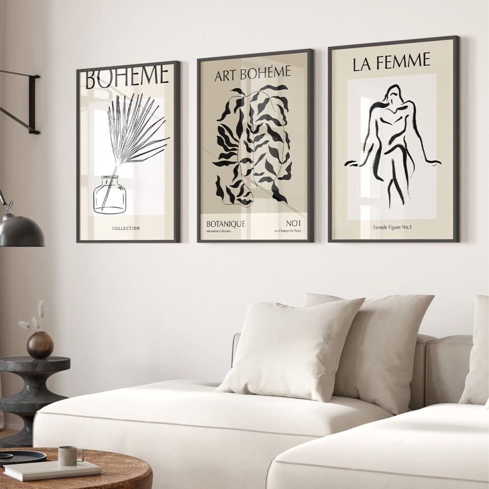 Boheme Elegance 3'lü Çerçevesiz Poster
