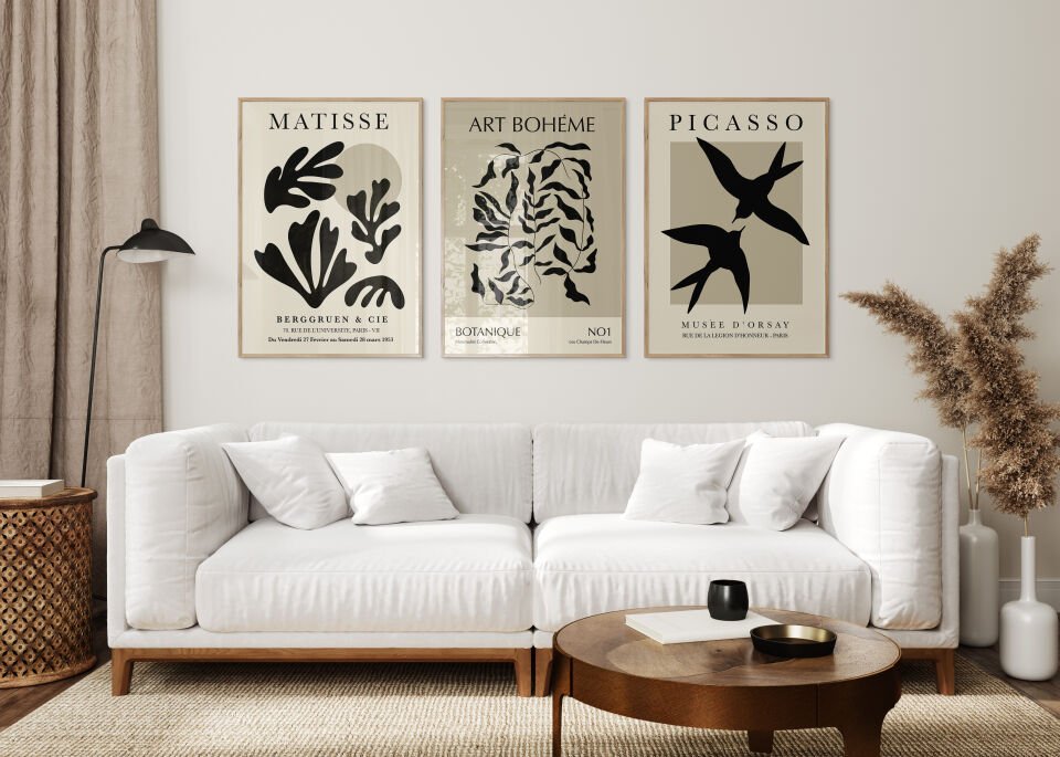 Minimalist Artist 3'lü Çerçevesiz Poster