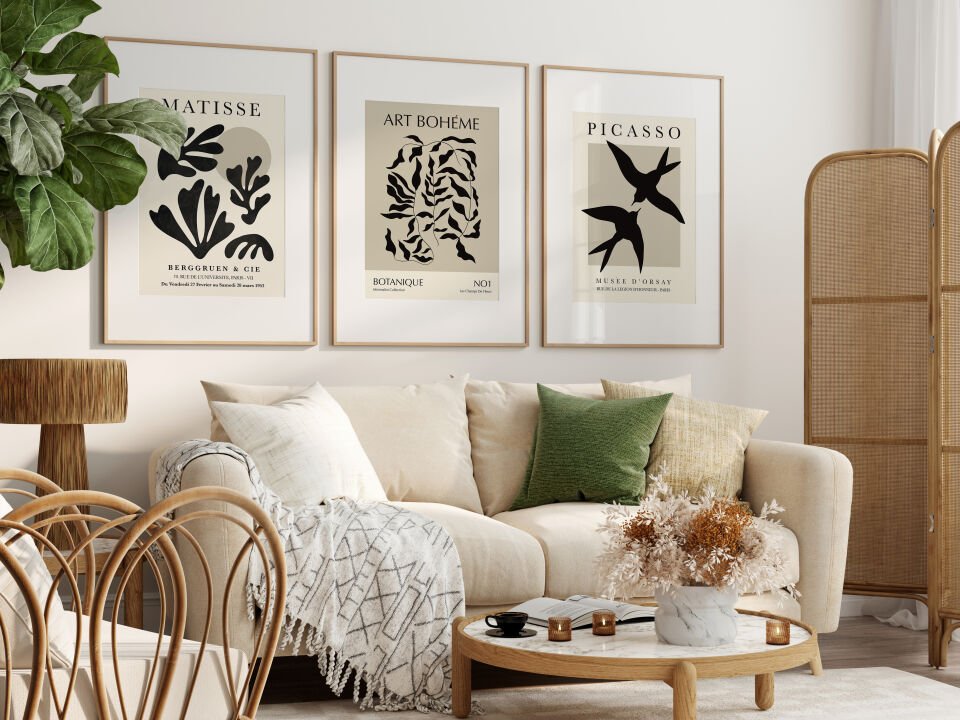 Minimalist Artist 3'lü Çerçevesiz Poster