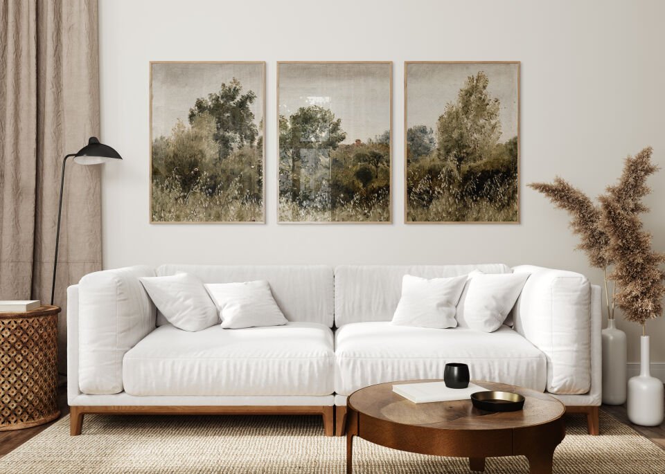 Rustic Landscape 3'lü Çerçevesiz Poster