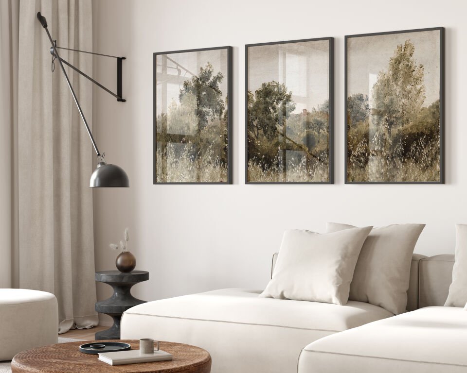 Rustic Landscape 3'lü Çerçevesiz Poster