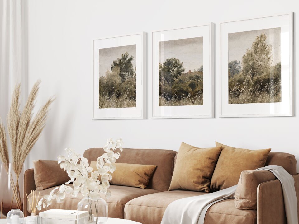 Rustic Landscape 3'lü Çerçevesiz Poster