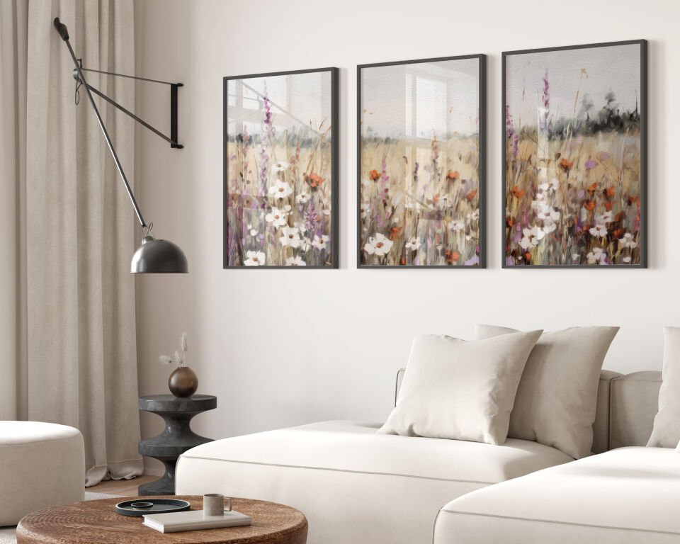 Wild Flowers 3'lü Çerçevesiz Poster