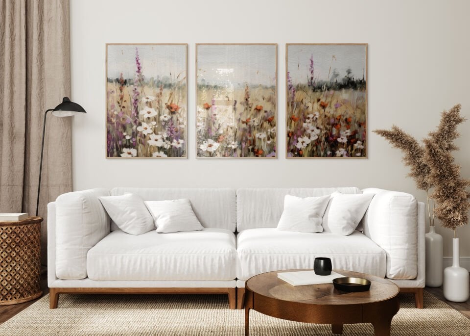 Wild Flowers 3'lü Çerçevesiz Poster
