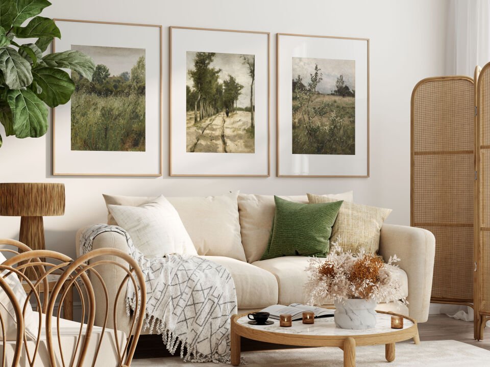 Serene Landscapes 3'lü Çerçevesiz Poster