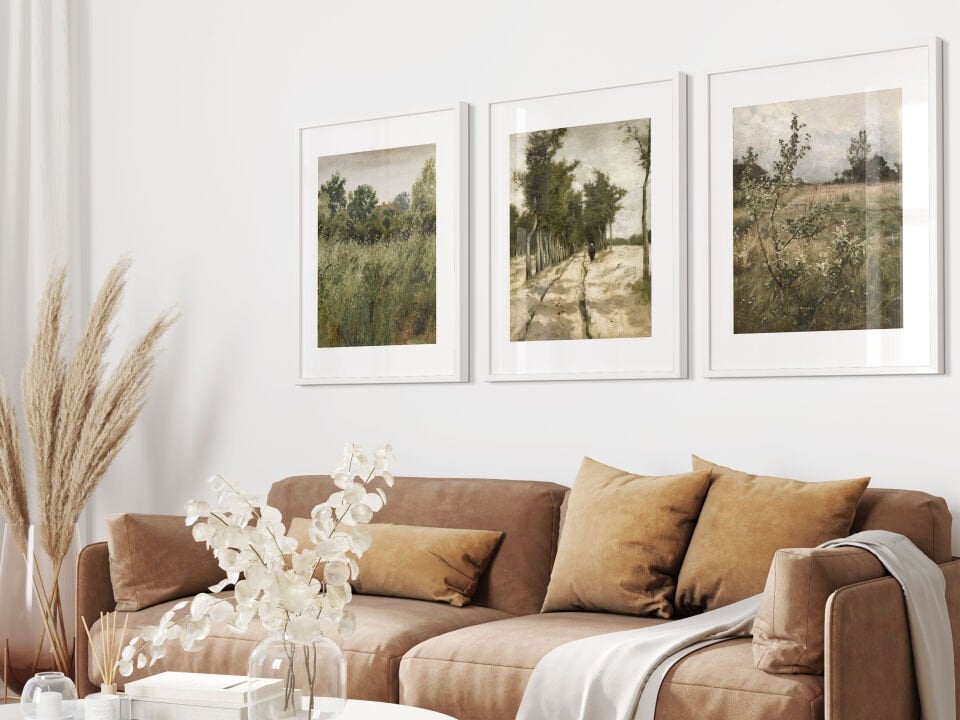 Serene Landscapes 3'lü Çerçevesiz Poster