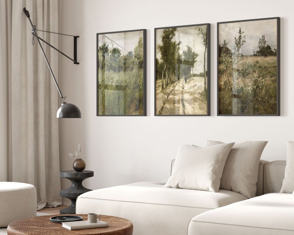 Serene Landscapes 3'lü Çerçevesiz Poster