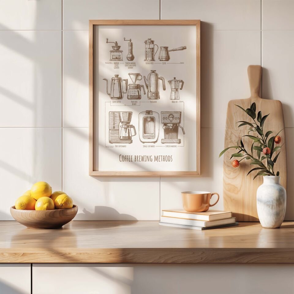 Coffee Brewing Guide Çerçevesiz Poster