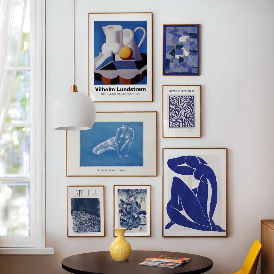 Blue Harmony Çerçevesiz Poster Set