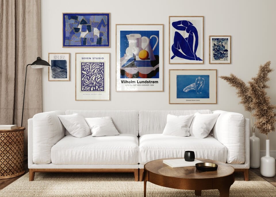 Blue Harmony Çerçevesiz Poster Set
