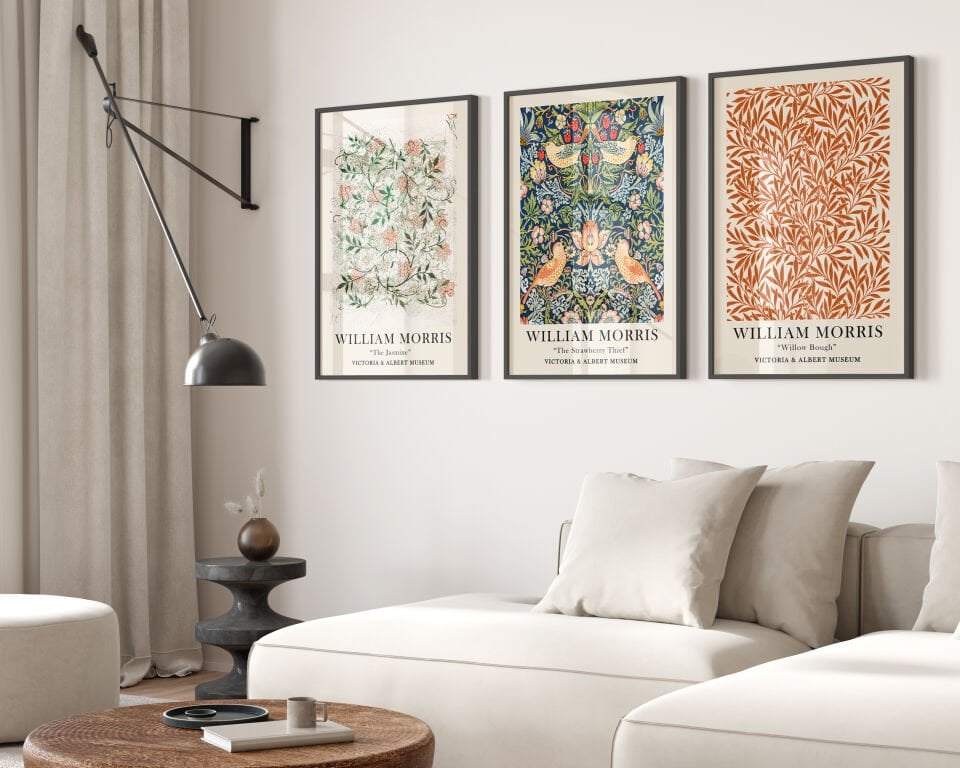 William Morris Patterns 3'lü Çerçevesiz Poster Seti