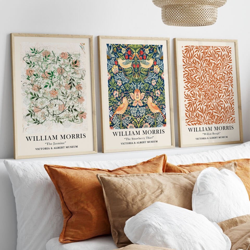 William Morris Patterns 3'lü Çerçevesiz Poster Seti