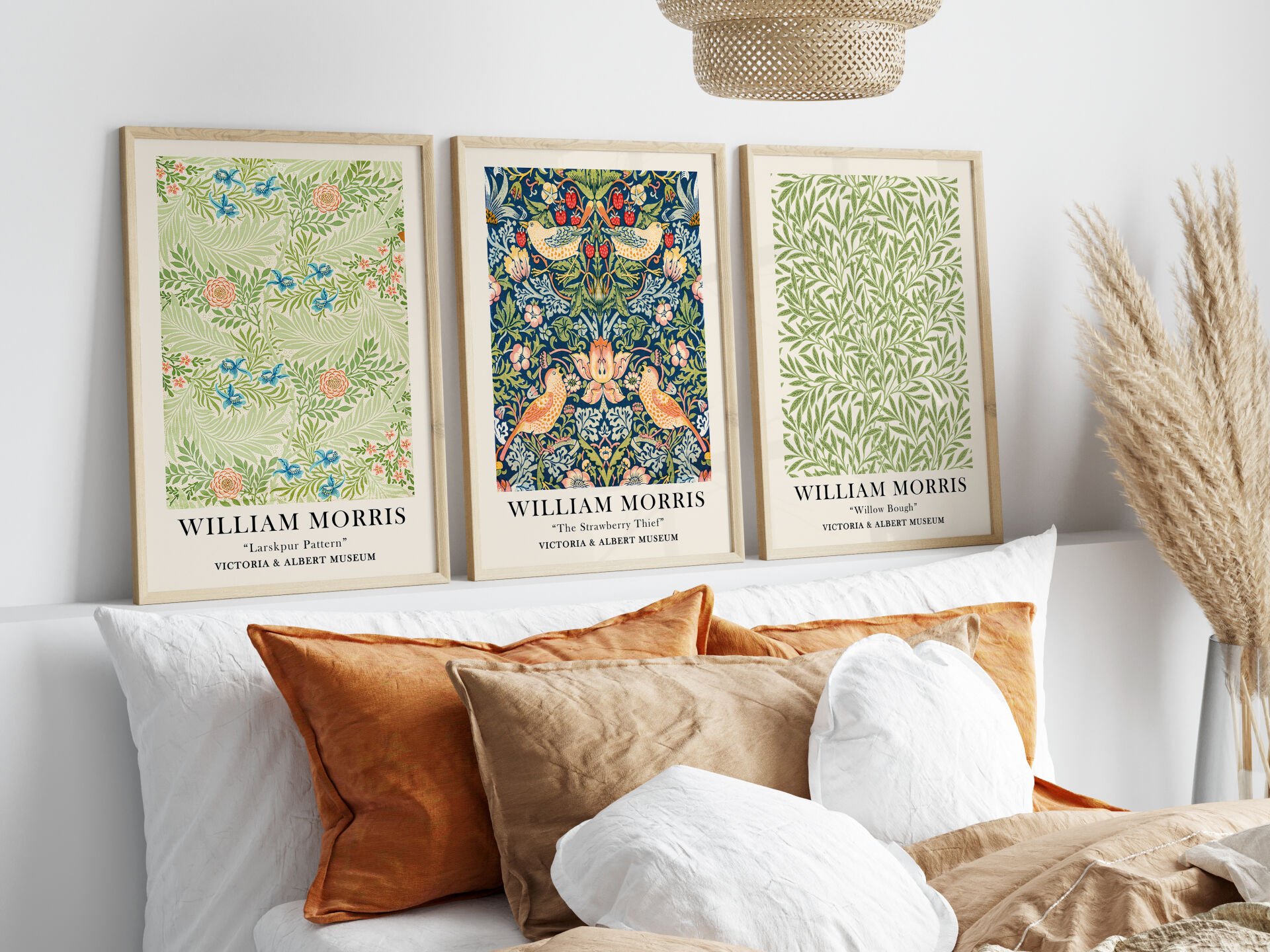 William Morris Natural Motifs 3'lü Çerçevesiz Poster Seti