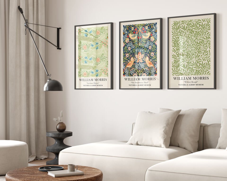 William Morris Natural Motifs 3'lü Çerçevesiz Poster Seti
