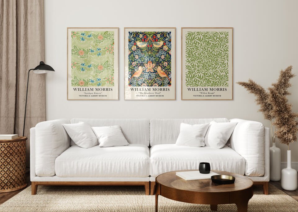 William Morris Natural Motifs 3'lü Çerçevesiz Poster Seti