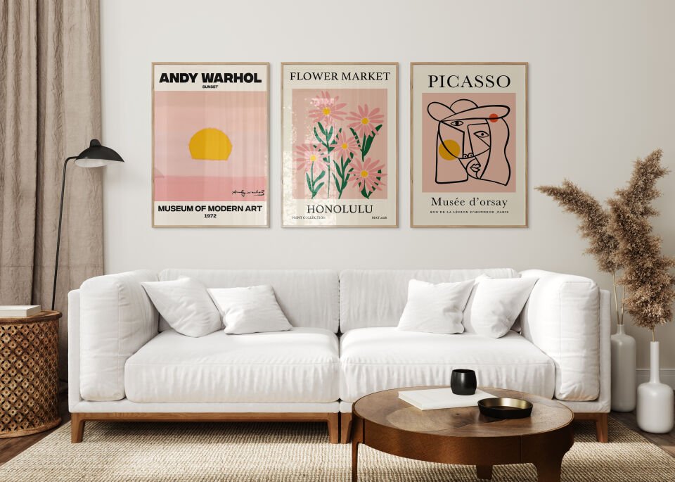 Art gallery 3'lü Çerçevesiz Poster