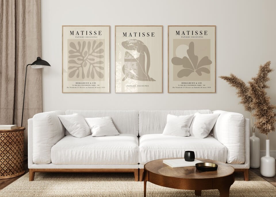 Henri Matisse Papiers Découpés 3'lü Çerçevesiz Poster