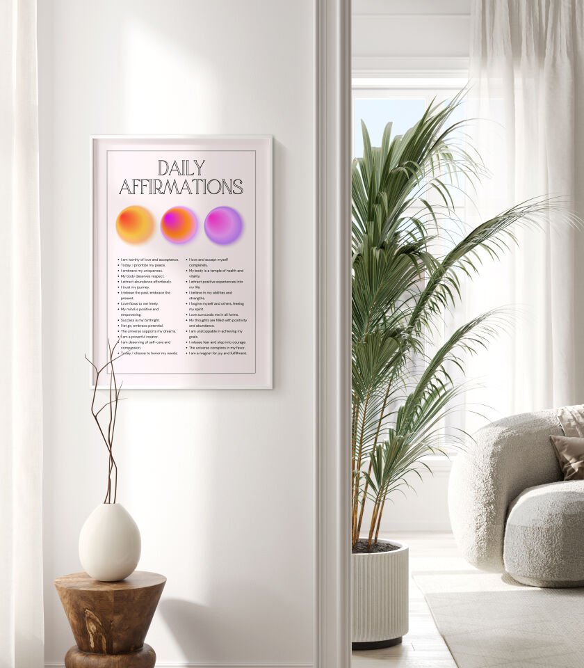 Daily Affirmations çerçevesiz poster