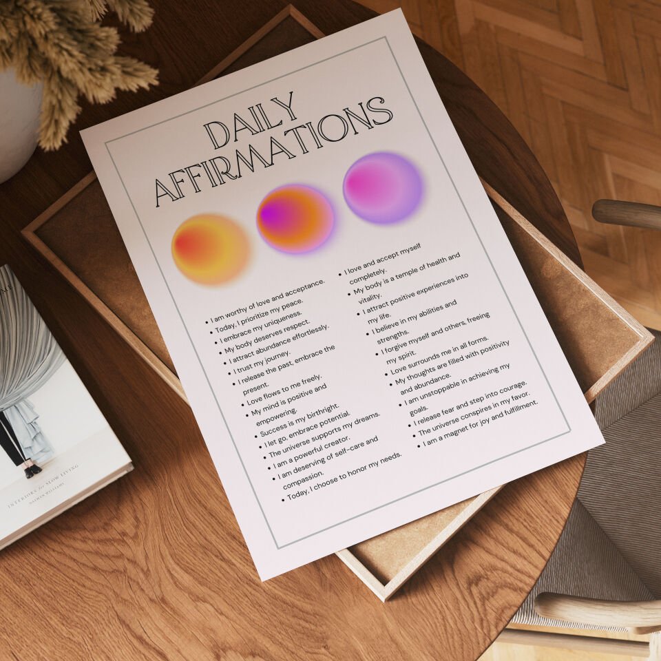 Daily Affirmations çerçevesiz poster
