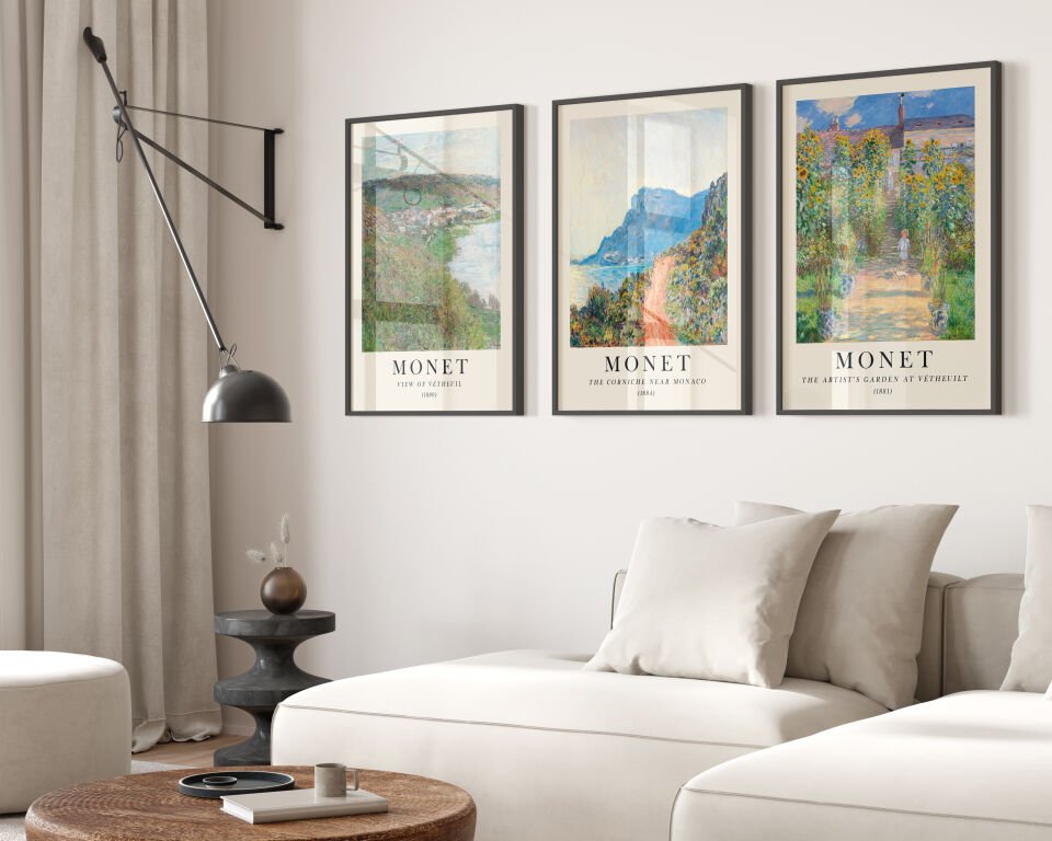 Monet Nature Landscapes 3'lü Çerçevesiz Poster
