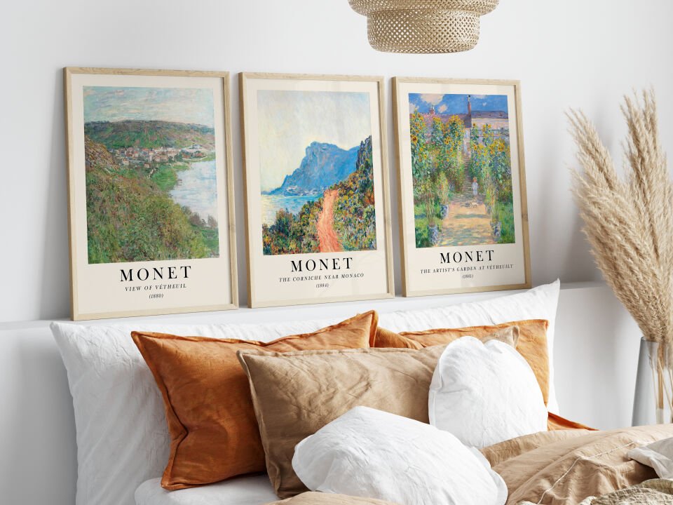 Monet Nature Landscapes 3'lü Çerçevesiz Poster