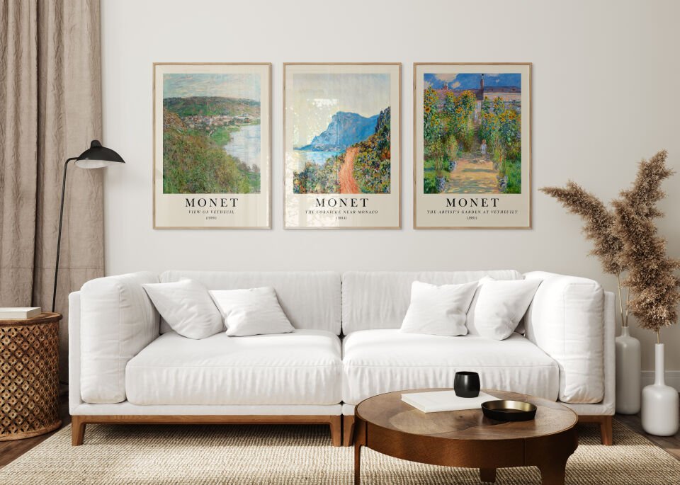 Monet Nature Landscapes 3'lü Çerçevesiz Poster