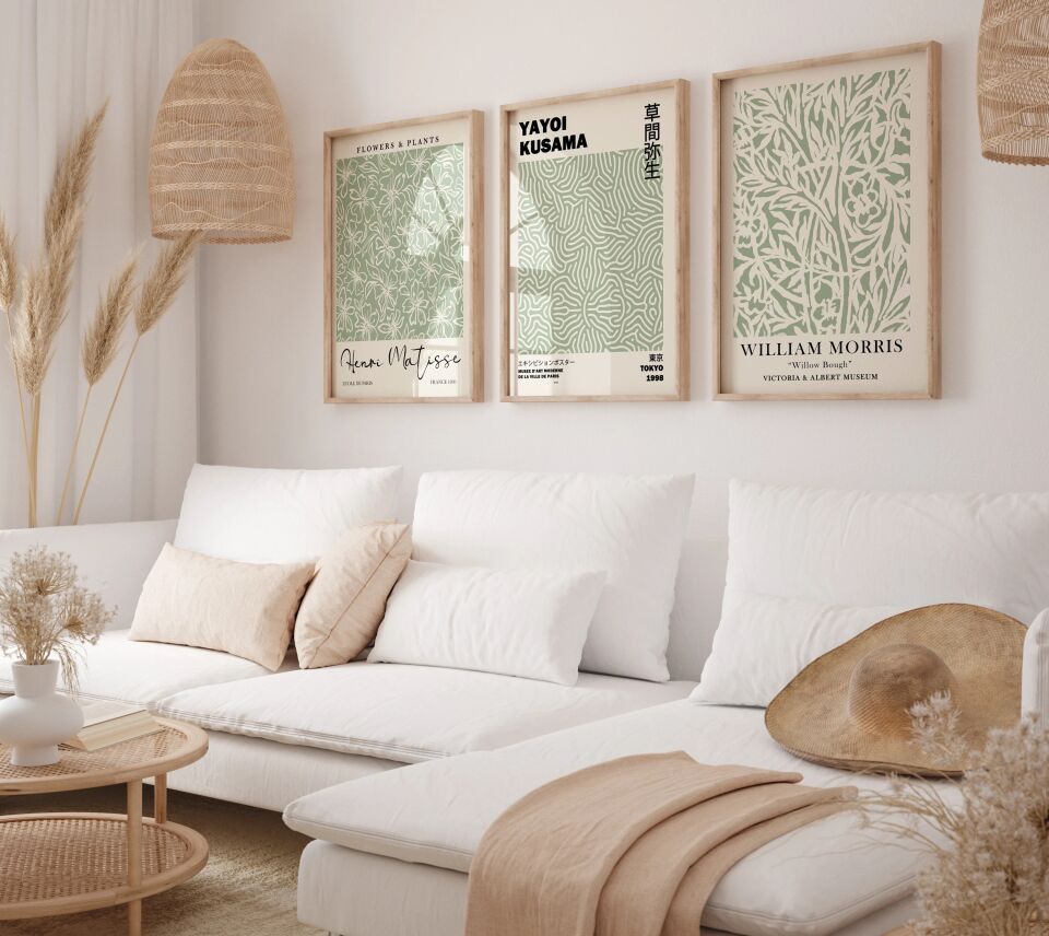 Botanical Art 3'lü Çerçevesiz Poster