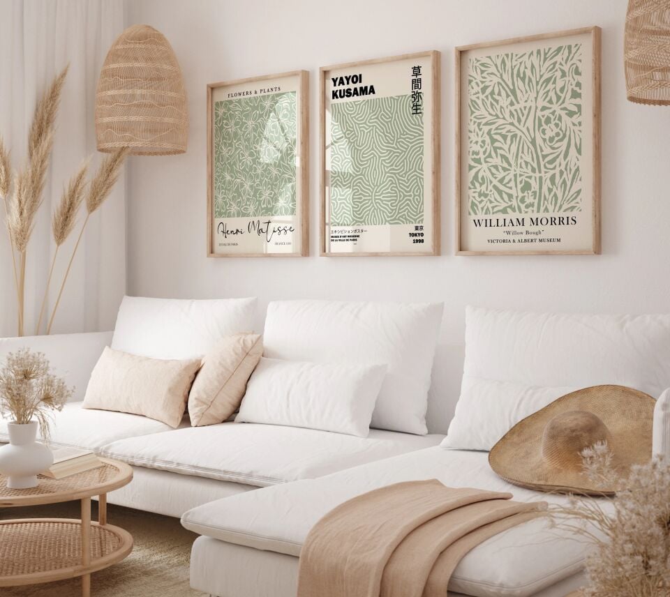 Botanical Art 3'lü Çerçevesiz Poster