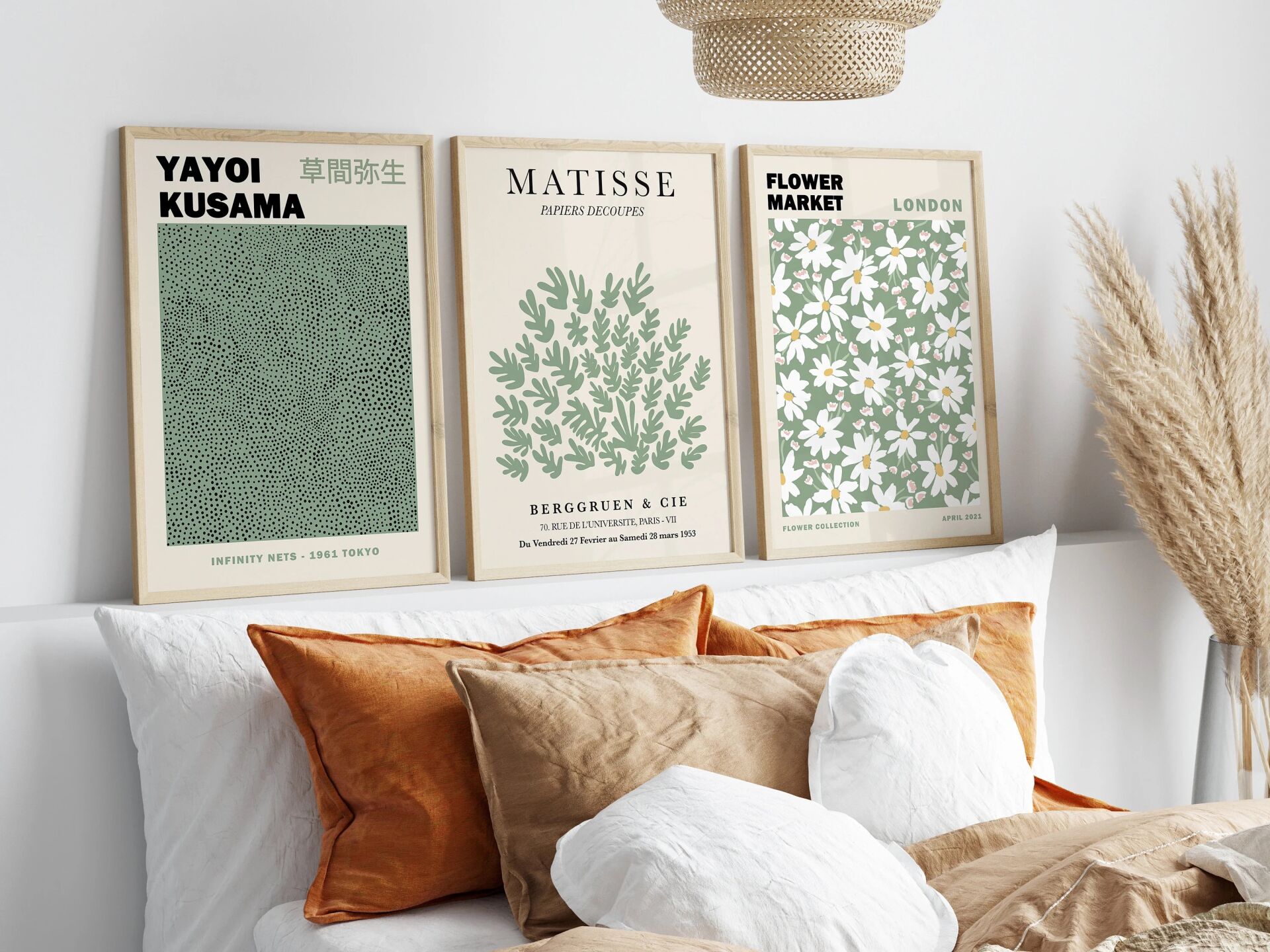 Sage Green 3'lü Çerçevesiz Poster