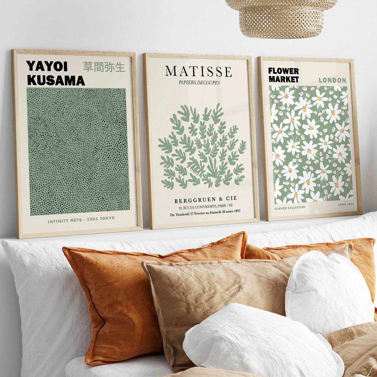 Sage Green 3'lü Çerçevesiz Poster