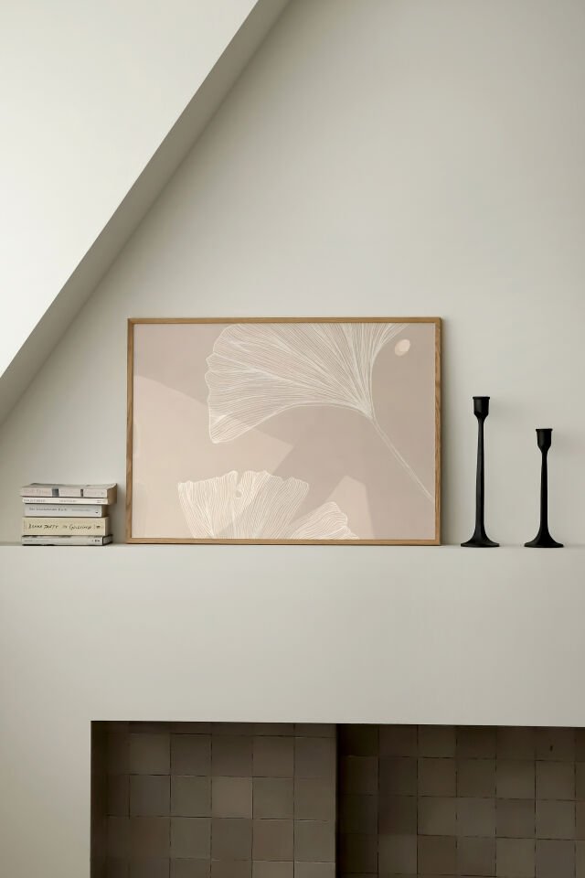 Ginkgo Lines Çerçevesiz Poster