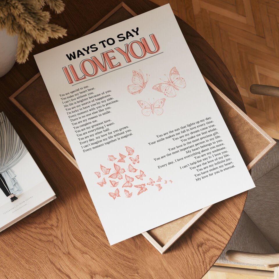 Love Words Çerçevesiz Poster