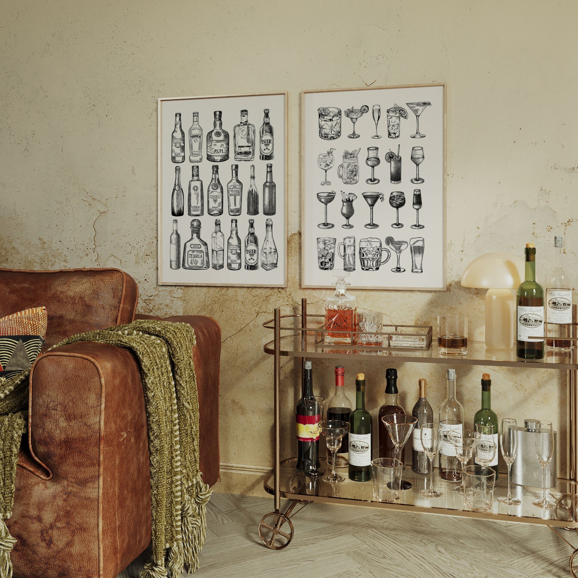 Bar Essentials 2’li Çerçevesiz Poster Seti