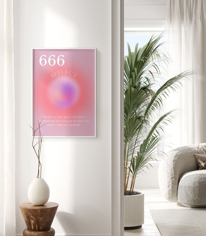 Angel Number 666 Çerçevesiz Poster