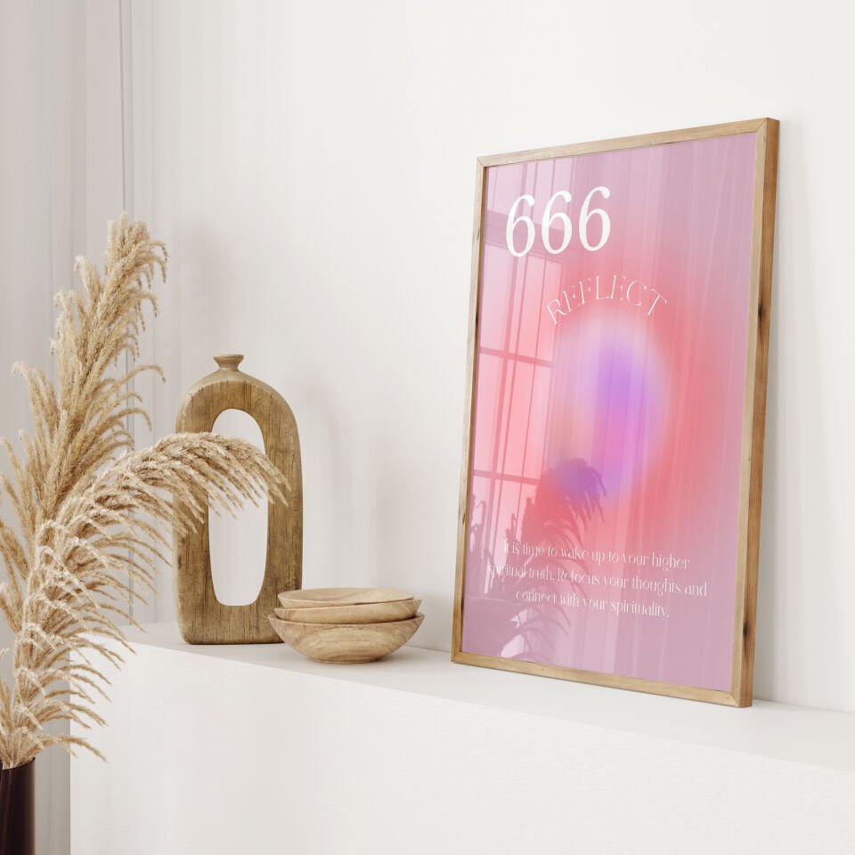 Angel Number 666 Çerçevesiz Poster