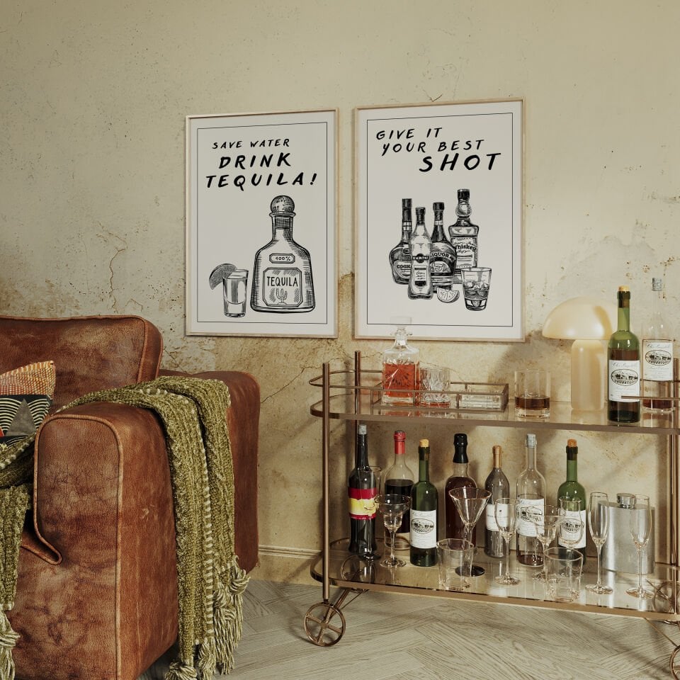 Take a Shot 2’li Çerçevesiz Poster Set