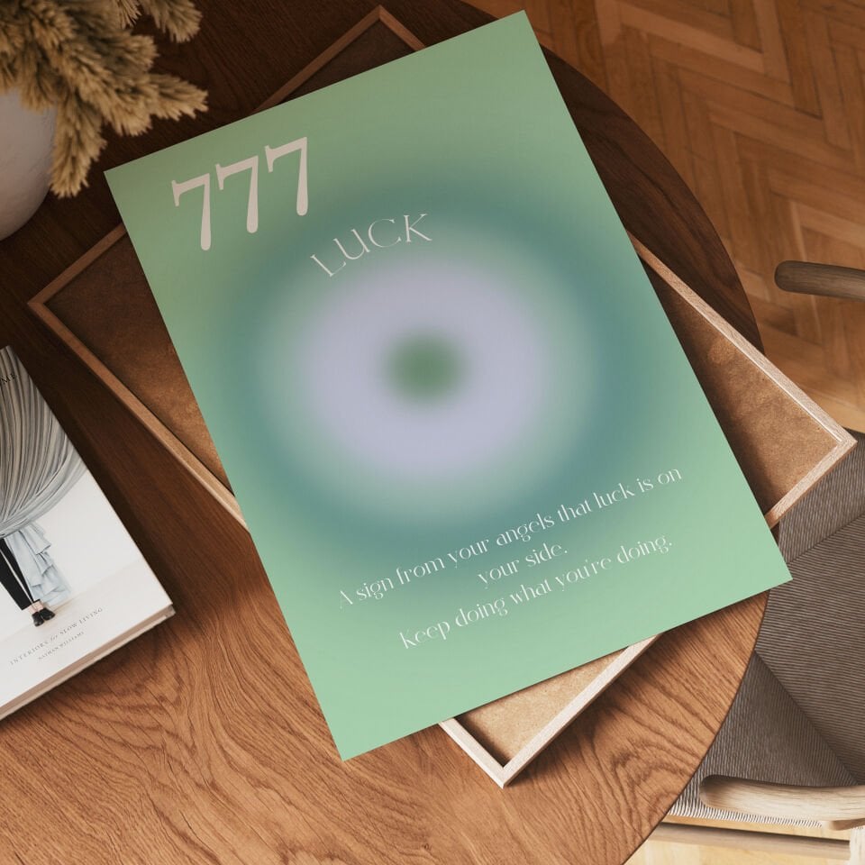 Angel Number 777 Çerçevesiz Poster