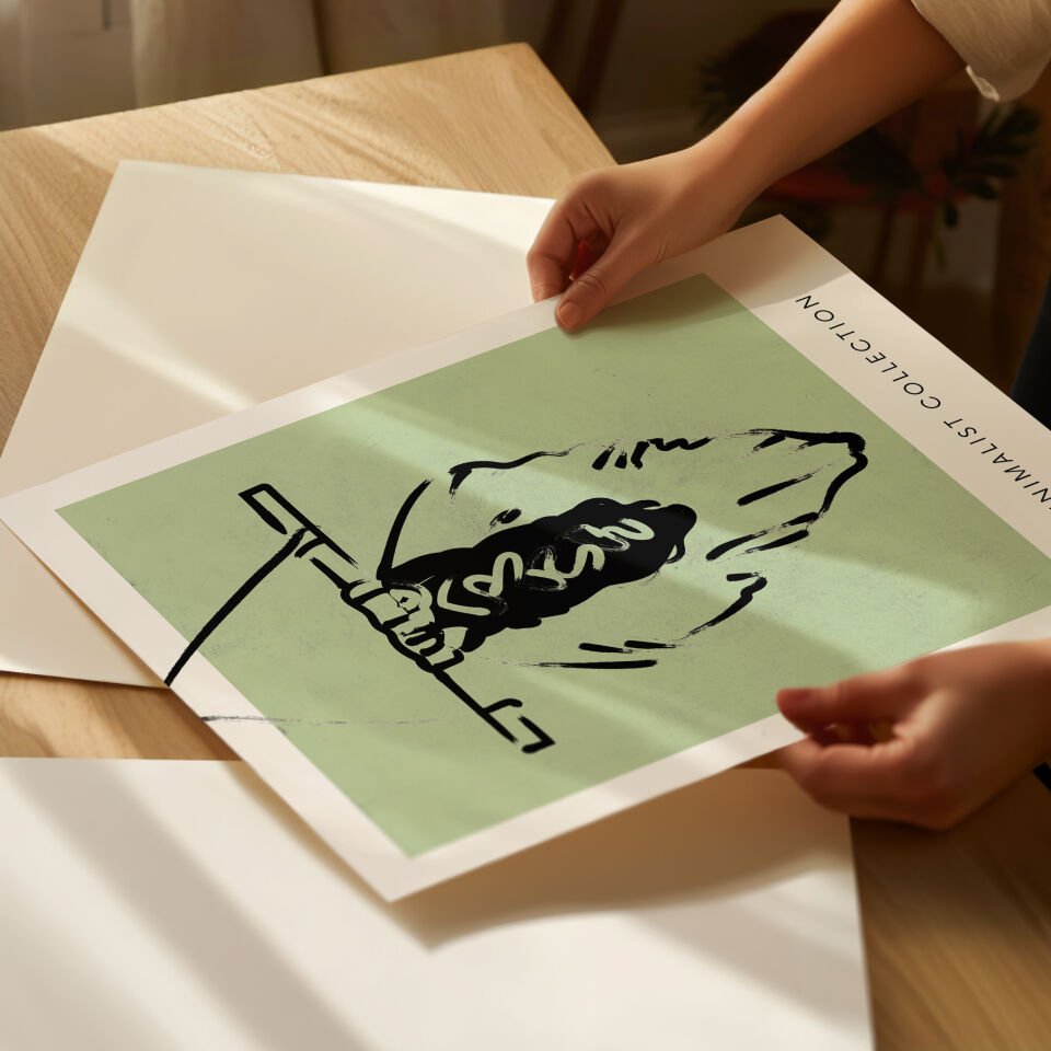 Zen Leaf Çerçevesiz Poster