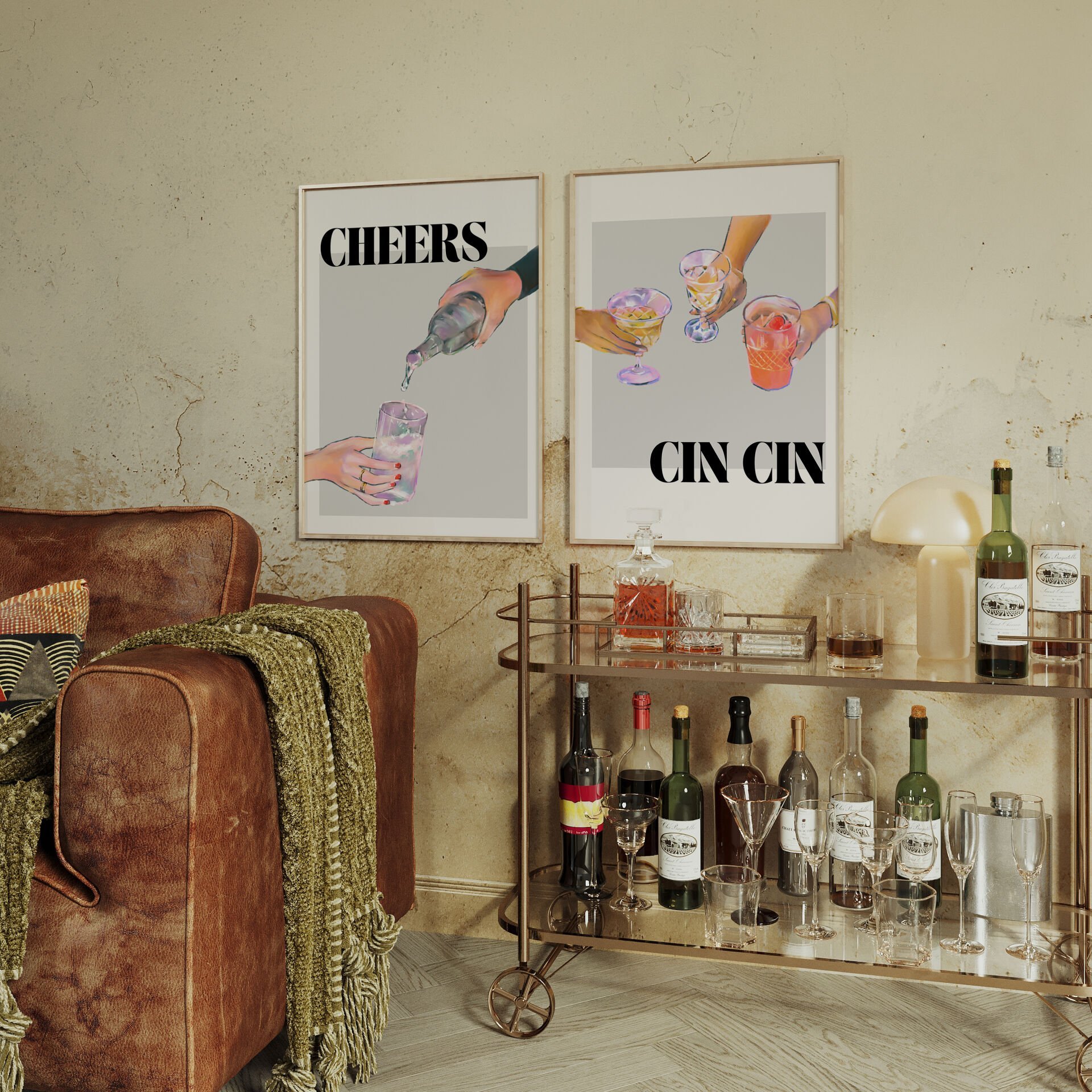 Happy Hour 2’li Çerçevesiz Poster