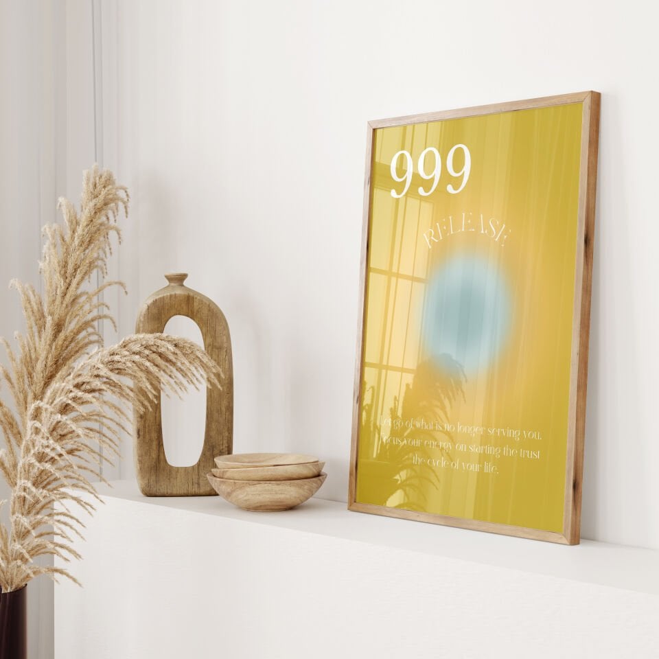 Angel Number 999 Çerçevesiz Poster