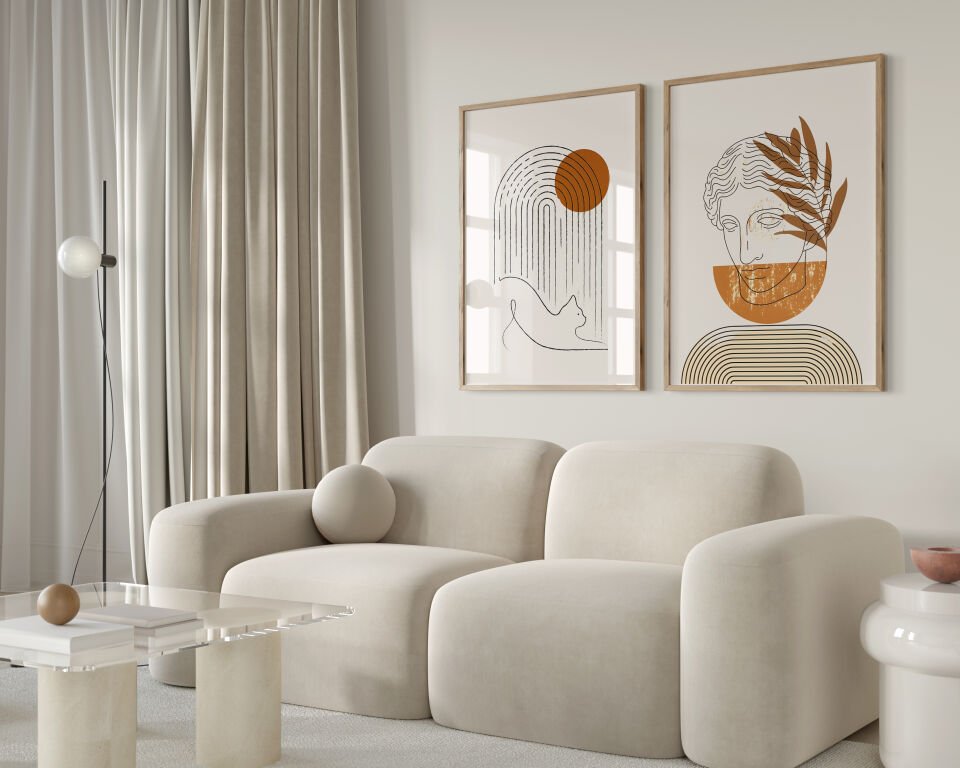 Terracotta Faces 2’li Çerçevesiz Poster