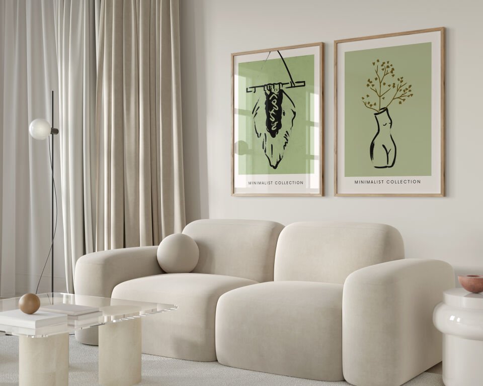 Green Figures 2’li Çerçevesiz Poster