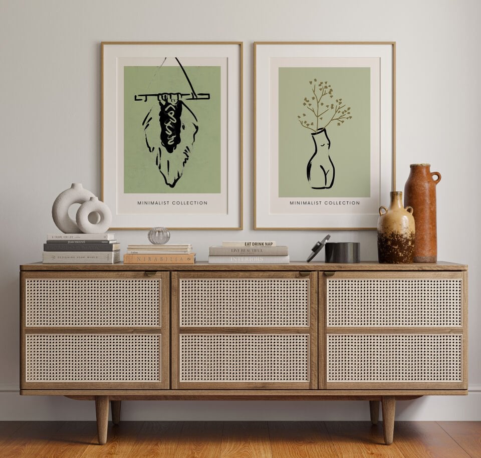 Green Figures 2’li Çerçevesiz Poster