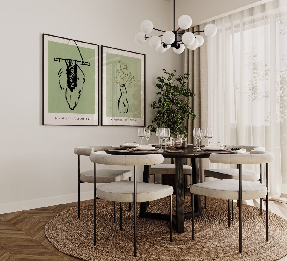 Green Figures 2’li Çerçevesiz Poster