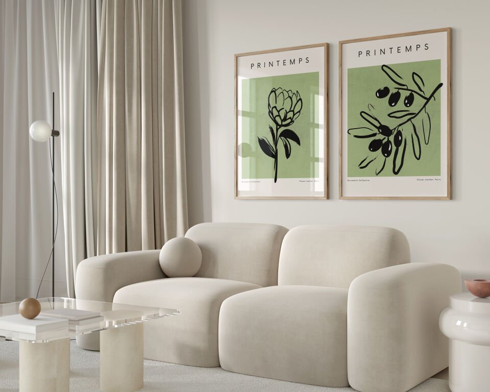 Spring Botanical Art 2’li Çerçevesiz Poster