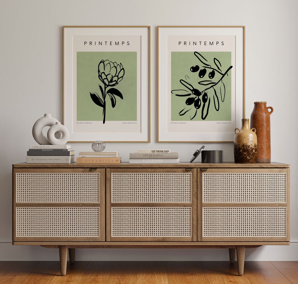 Spring Botanical Art 2’li Çerçevesiz Poster