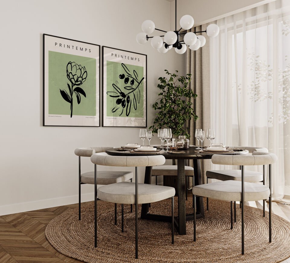 Spring Botanical Art 2’li Çerçevesiz Poster