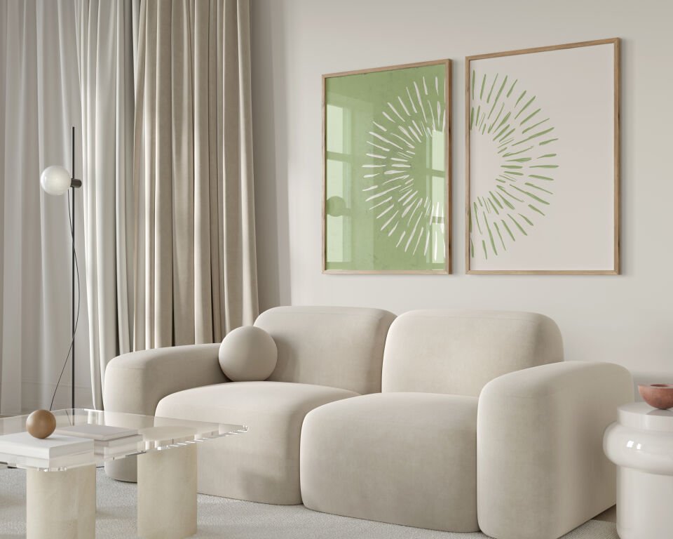 Scandinavian Green 2’li Çerçevesiz Poster