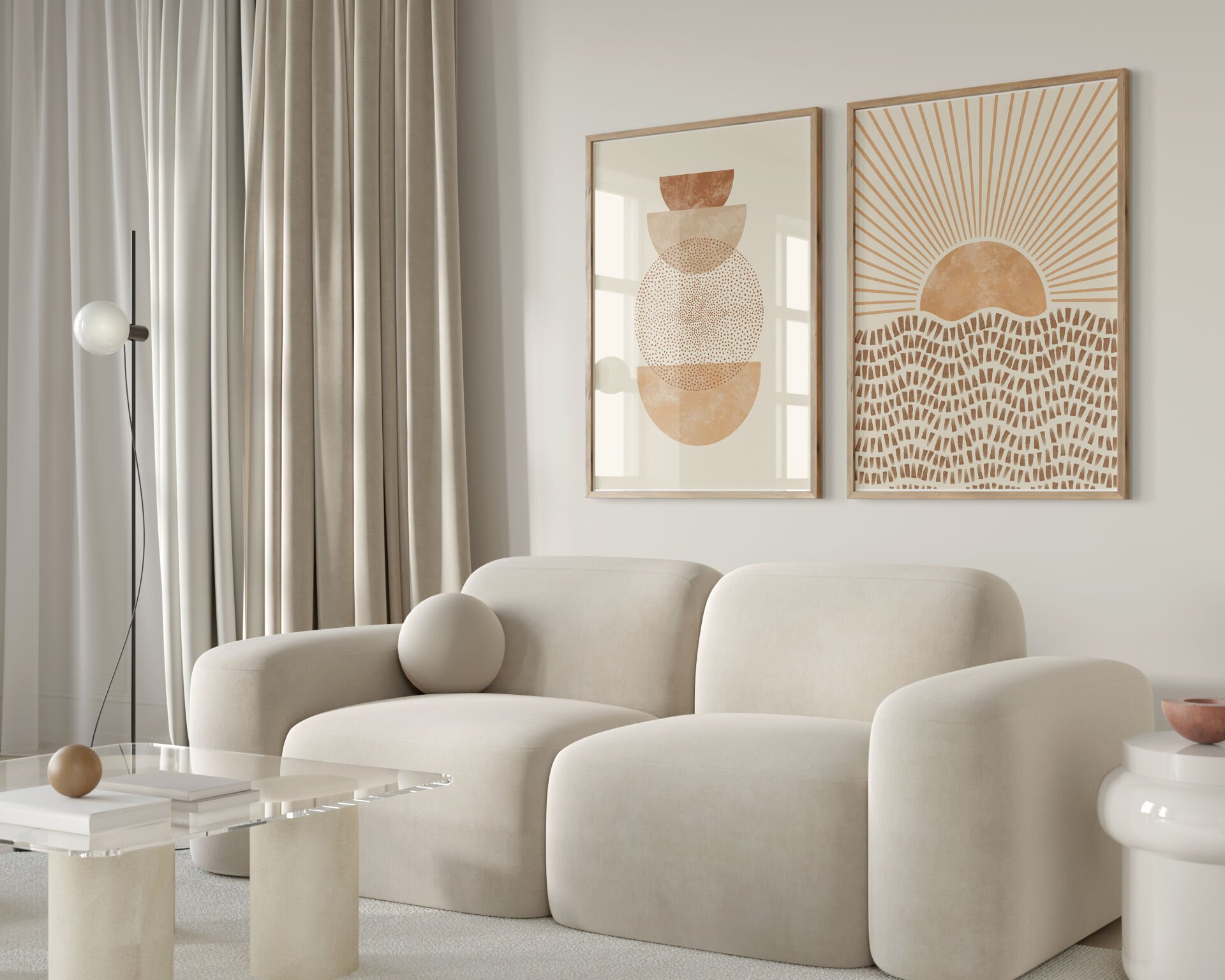 Abstract Sun 2’li Çerçevesiz Poster