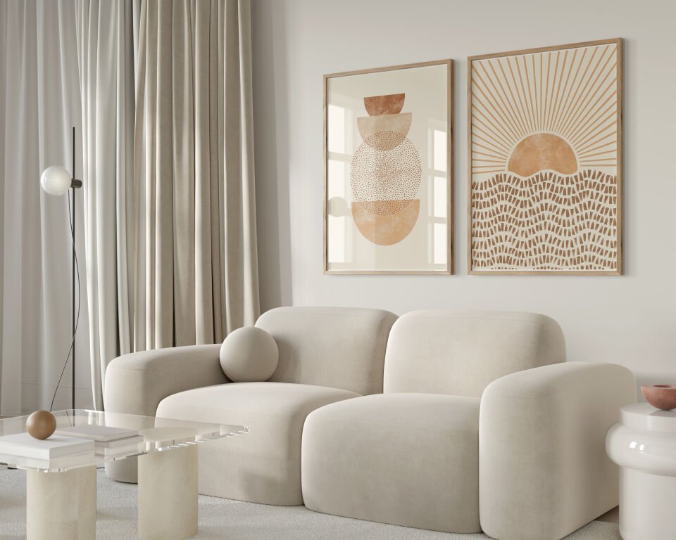 Abstract Sun 2’li Çerçevesiz Poster